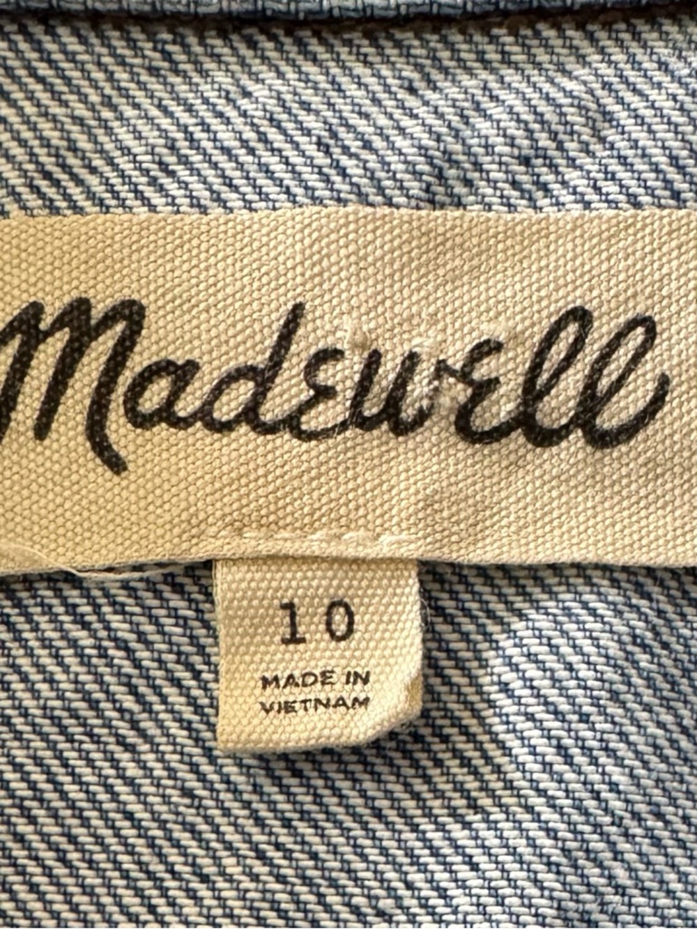 Madewell Blue Denim Short-Sleeve Shirt Dress Size 10 - Picture 3 of 4